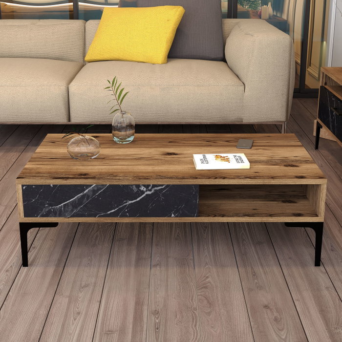 Hanah Home Mesa de Centro Istanbul Nogal y Negro